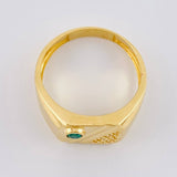 Diagonal Line Signet Ring 4.45 g / T9 1/2 18K Yellow Gold