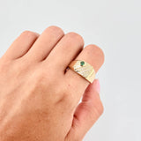 Diagonal Line Signet Ring 4.45 g / T9 1/2 18K Yellow Gold