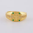 Diamond Cut Cross Signet Ring 6.4 g / T9 Yellow Gold 18K