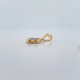 Dije Trebol 0.75gr / 1.8cm / Electroestatico Negro Oro Amarillo 18K &