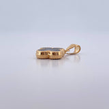 Dije Trebol 0.8gr / 2.1cm / Electroestetico Negro Oro Amarillo 18K &