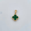 Dije Trebol 0.8gr / 2.1cm / Electroestatico Verde Oro Amarillo 18K &