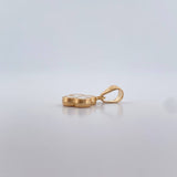 Dije Trebol 0.75gr / 1.8cm / Electroestatico Blanco Oro Amarillo 18K &