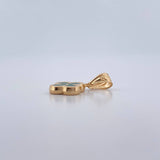 Pendant Trebol 0.6gr / 1.8cm / Electrostatic green Yellow Gold 18K &