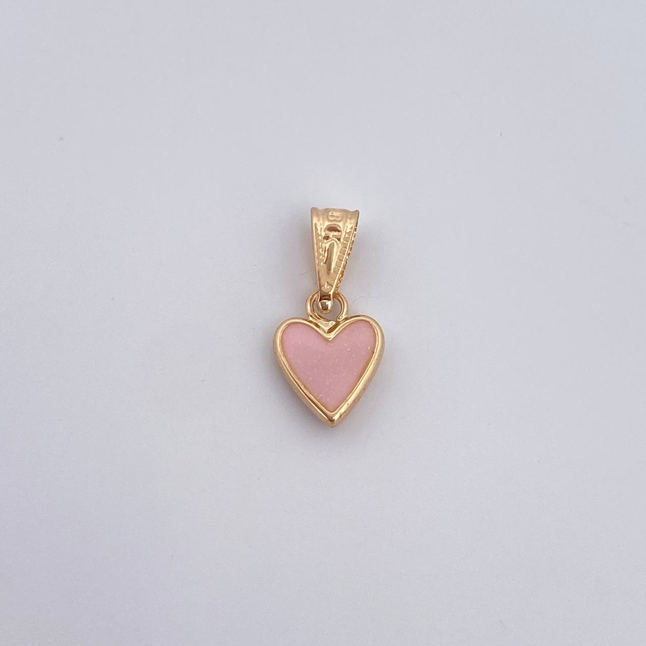 Dije Corazon 0.45gr / 1.7cm / Electroestatico Rojo Oro Amarillo 18K &