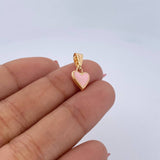 Dije Corazon 0.45gr / 1.7cm / Electroestatico Rojo Oro Amarillo 18K &