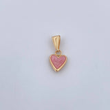 Dije Corazon 0.5gr / 1.7cm / Electroestatico Rosado Oro Amarillo 18K &