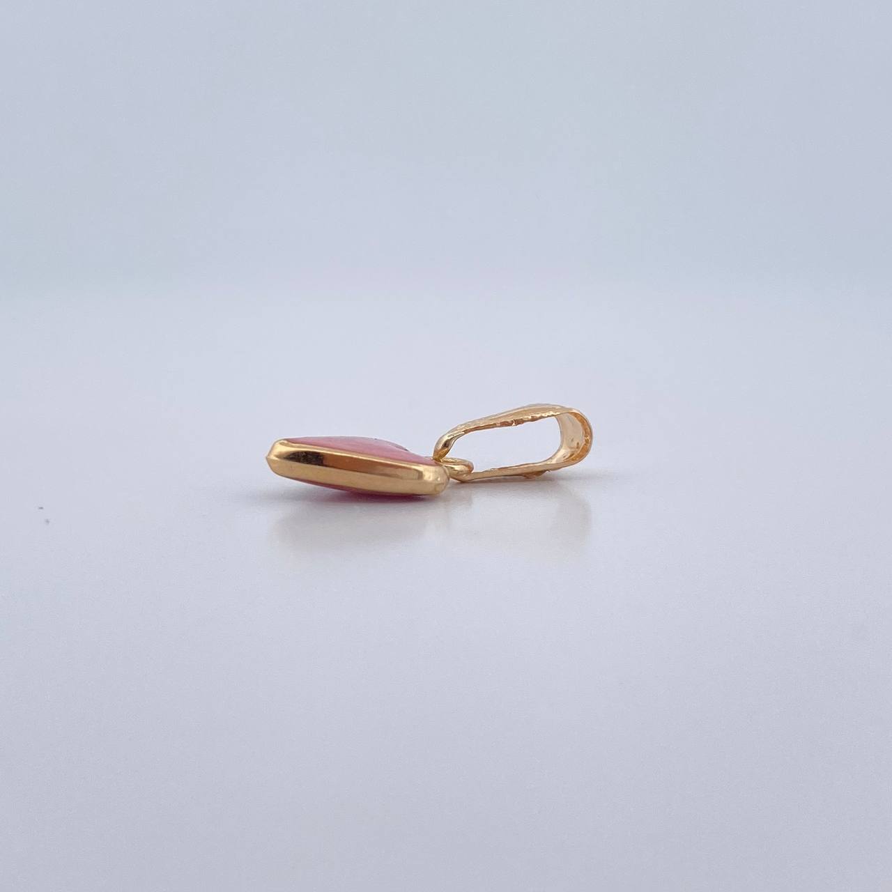 Dije Corazon 0.5gr / 1.7cm / Electroestatico Rosado Oro Amarillo 18K &