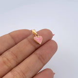 Dije Corazon 0.5gr / 1.7cm / Electroestatico Rosado Oro Amarillo 18K &
