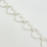 Pulso Corazones Continuos 11.65gr / 7 in / Plata 925