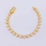 Pulso Tenis Corazones Amarillo 17.25gr / 7 in / 7.2mm Plata 925 *