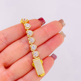 Pulso Tenis Corazones Amarillo 17.25gr / 7 in / 7.2mm Plata 925 *