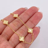 Golden Clover Bracelet Spike 2.7gr / 6 3/4 in / 1.5mm Yellow Gold 18K *