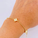 Golden Clover Bracelet Spike 2.85gr / 7 in / 1.5mm Yellow Gold 18K *