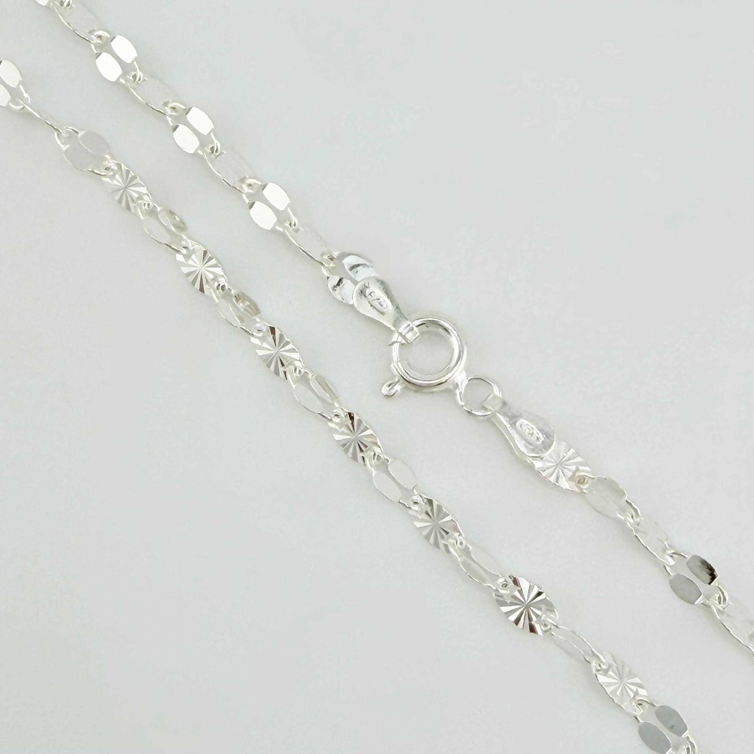 Cadena Flor Espejo 5.7gr / 23 1/2 in / 3.2mm Plata 925 *