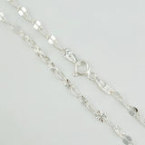 Cadena Flor Espejo 5.7gr / 23 1/2 in / 3.2mm Plata 925 *