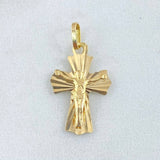 Dije Cruz Cristo Diamantado 1.35g / 1 in Oro Amarillo 18K