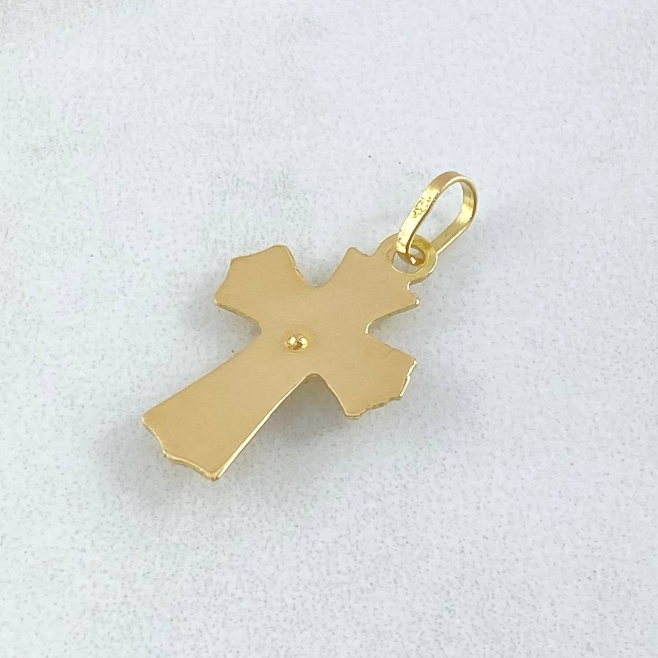 Dije Cruz Cristo Diamantado 1.35g / 1 in Oro Amarillo 18K