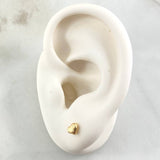 Striped Heart Stud Earrings 0.5gr / 18K Gold *