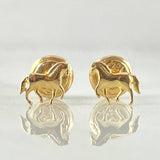 Stud Earrings Horse 0.55gr / 18K Yellow Gold ©