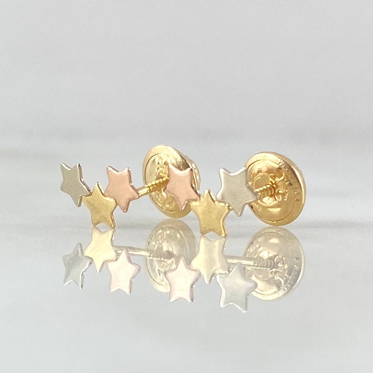 Stud Earrings Trio Stars 0.55gr / Three 18K Gold