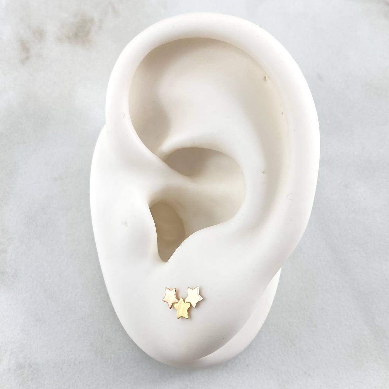 Stud Earrings Trio Stars 0.55gr / Three 18K Gold ©
