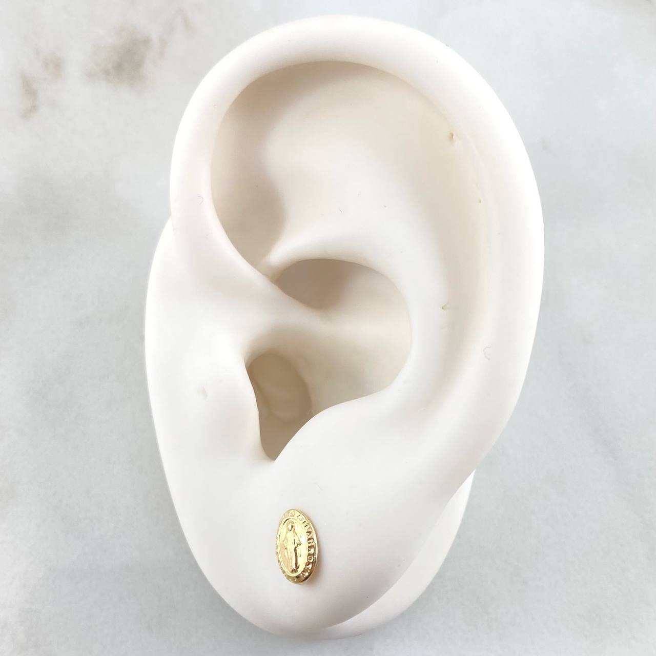 Stud Earrings Virgin Milagrosa 0.55gr / 18K Yellow Gold ©