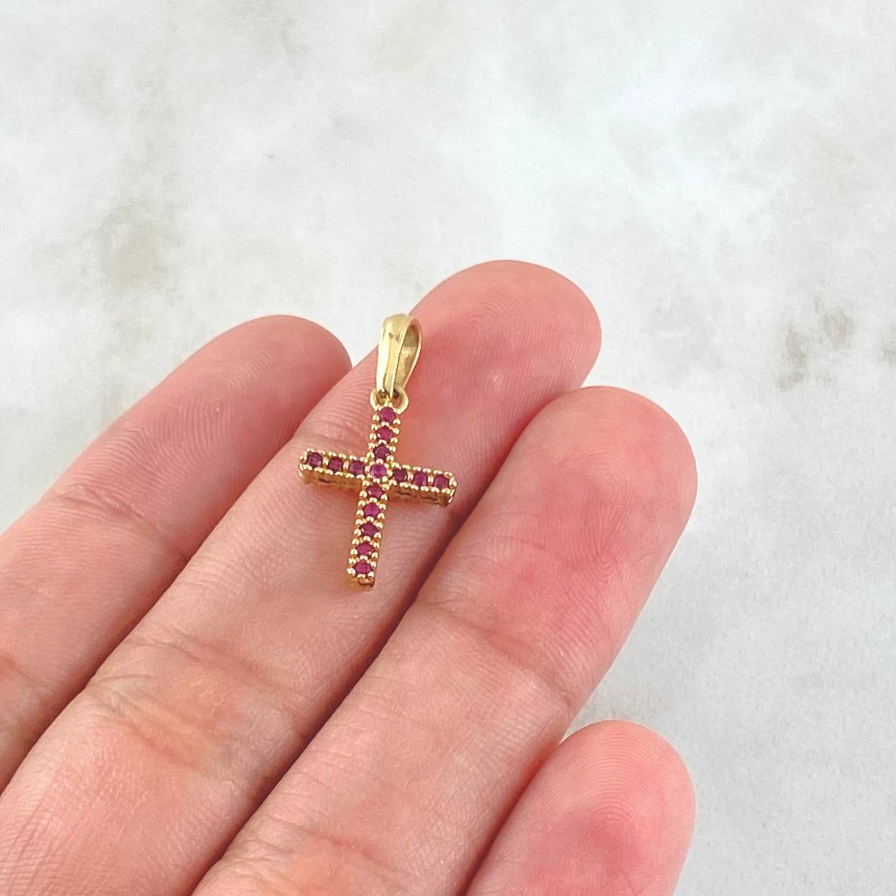 Double-Sided Cross Pendant 1.3gr / 2.4cm / 18K Gold ©