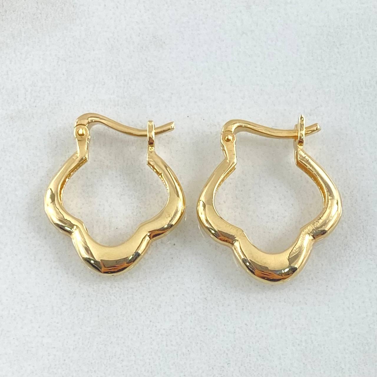 Candongas Flor Trebol 3.6gr / 2cm / Oro 18K