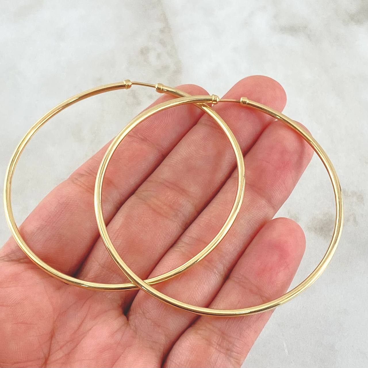 Hoop Earrings Hoop 4.95gr / 6cm / 18K Yellow Gold ©