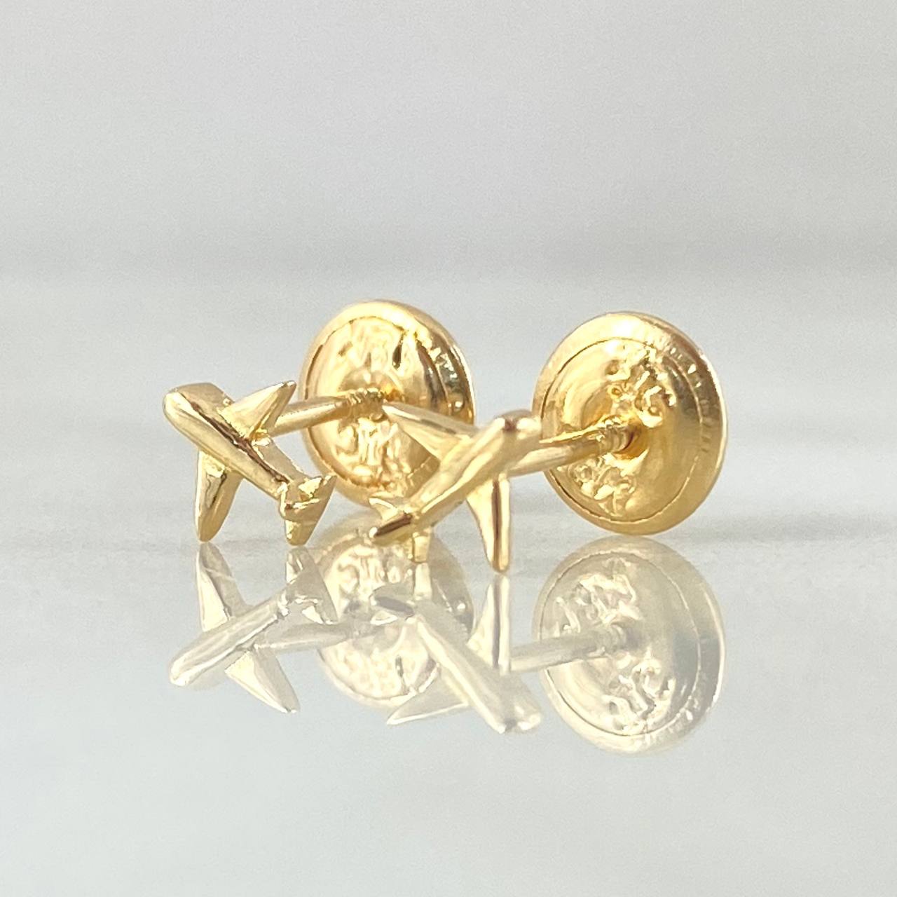 Airplane Stud Earrings 0.6gr / 18K Gold*