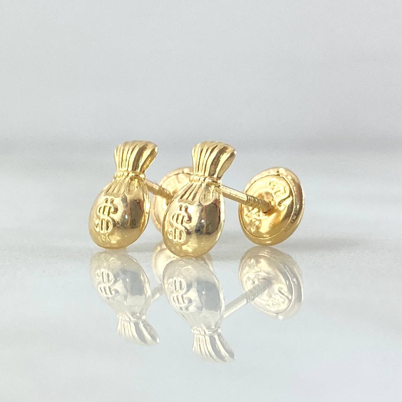 Stud Earrings Money Bag 0.65gr / 18K Yellow Gold ©