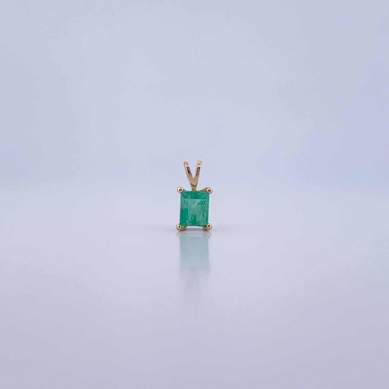 Pendant Rectangle 0.4gr / 1cm / Emerald 44 Pts 18K Yellow Gold (Jewel) &