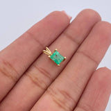 Pendant Rectangle 0.4gr / 1cm / Emerald 44 Pts 18K Yellow Gold (Jewel) &
