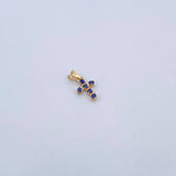 Pendant Cross 0.35gr / 1.3cm / Sapphires 18 Pts 18K Yellow Gold (Jewel) &