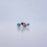 Topos Circulos 1.1gr / Esmeraldas Zafiro Rubi 42 Pts Oro Blanco 18K (Joya) &