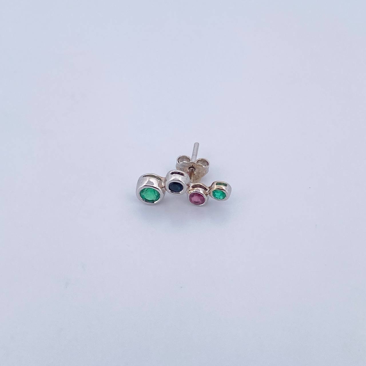 Topos Circulos 1.1gr / Esmeraldas Zafiro Rubi 42 Pts Oro Blanco 18K (Joya) &