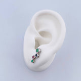 Topos Circulos 1.1gr / Esmeraldas Zafiro Rubi 42 Pts Oro Blanco 18K (Joya) &