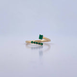 Hug Ring 2.05gr / T6 / Emeralds 22 Pts 18K Yellow Gold (Jewel) &