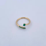 Hug Ring 2.05gr / T6 / Emeralds 22 Pts 18K Yellow Gold (Jewel) &
