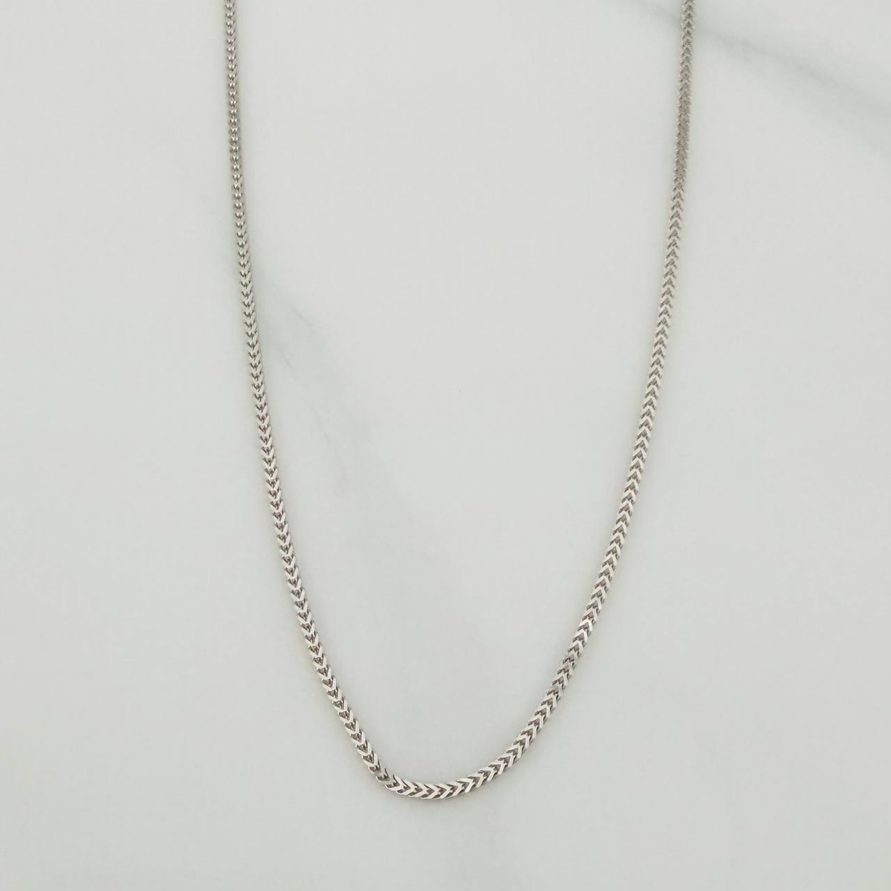 Cadena Franco 1.95gr / 17 3/4 in / 0.75mm Oro Blanco +3 18K %