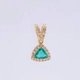 Pendant Glamour Emerald 40pts Diamond 0.25pts 2.05g / 3/4 in 18K Yellow Gold