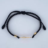 Black Woven Bracelet Christ Cross 1.1gr / 18K Gold $