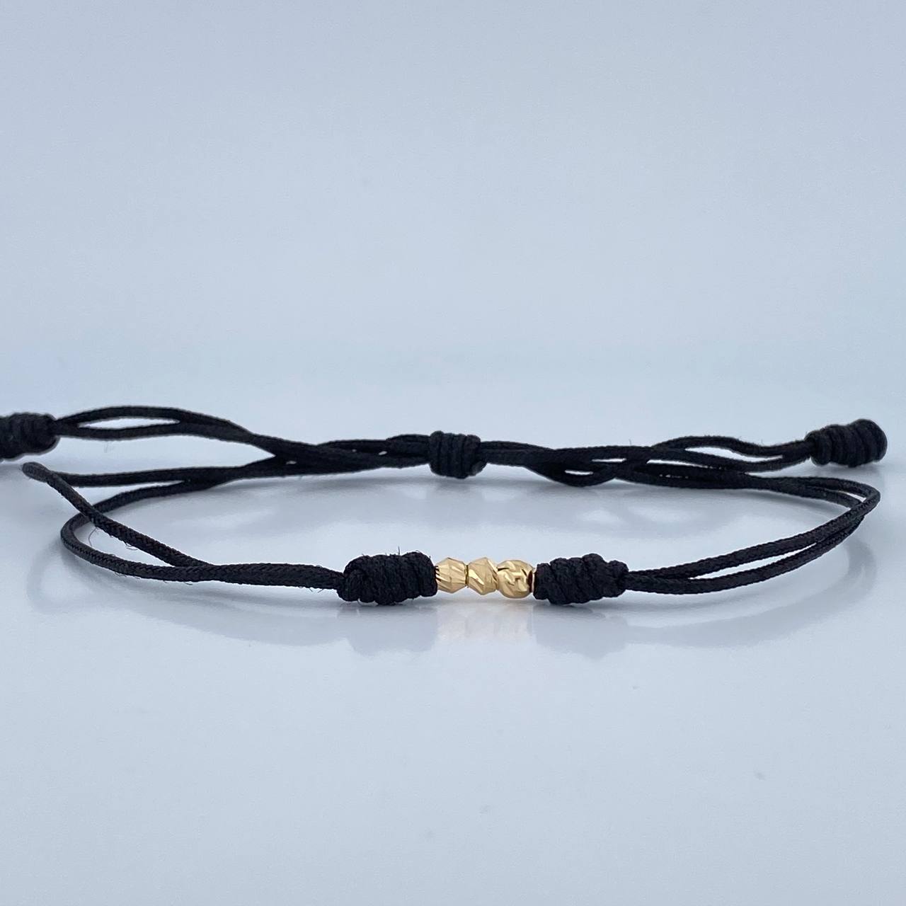 Black Woven Bracelet 0.15gr / 18K Gold &