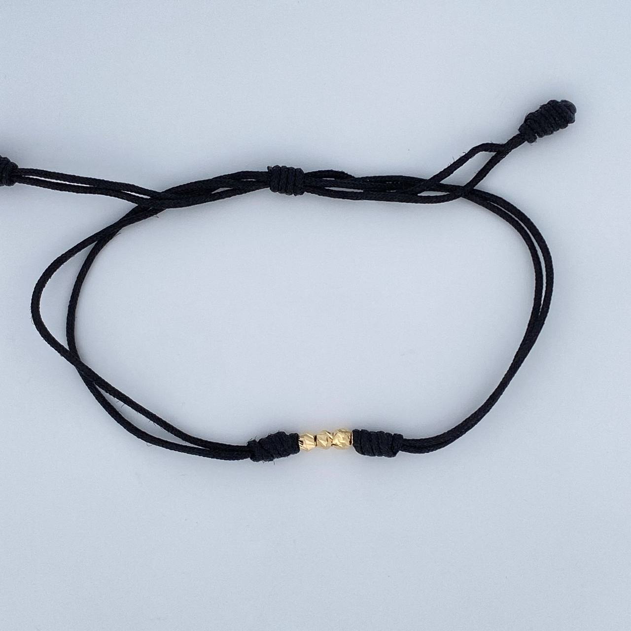 Black Woven Bracelet 0.15gr / 18K Gold &