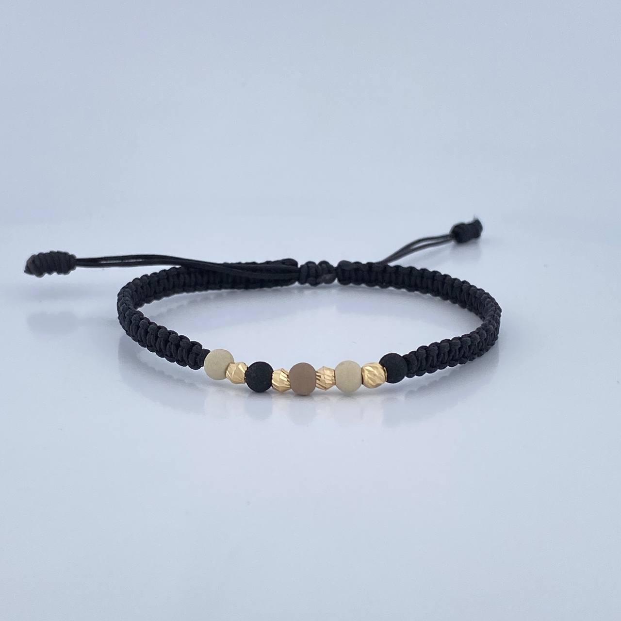 Black Woven Bracelet 0.2gr / 18K Gold &