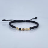 Black Woven Bracelet 0.2gr / 18K Gold &