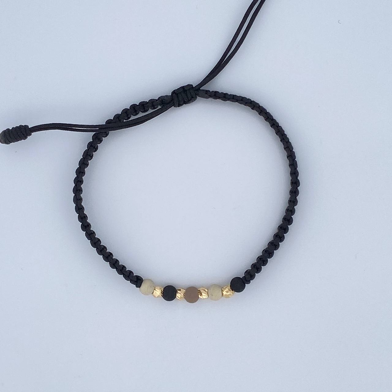 Black Woven Bracelet 0.2gr / 18K Gold &