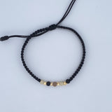 Black Woven Bracelet 0.2gr / 18K Gold &