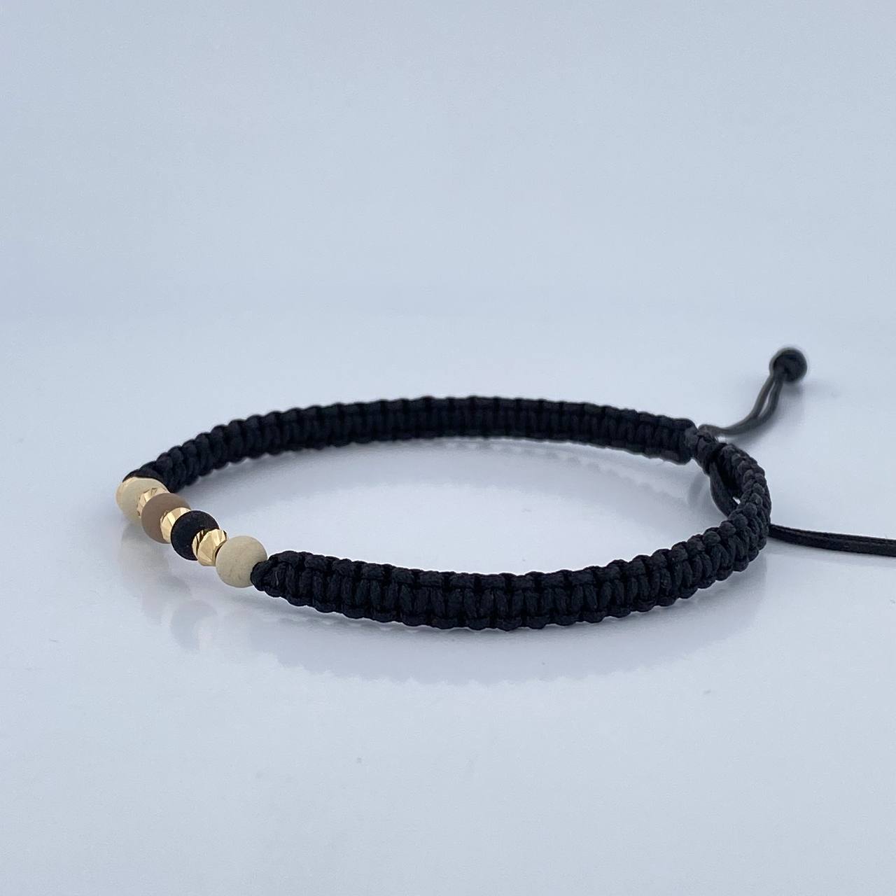 Black Woven Bracelet 0.2gr / 18K Gold &